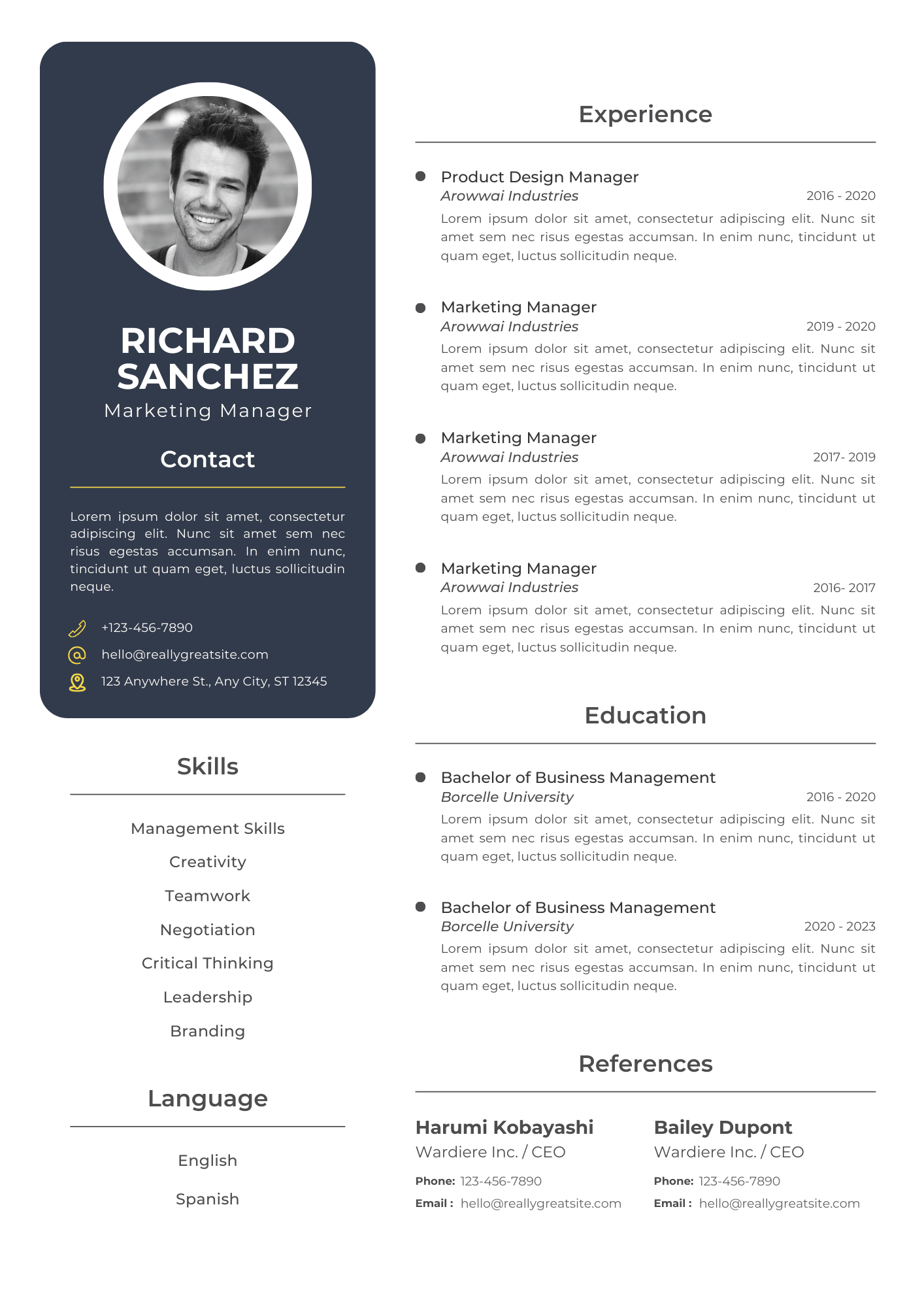 Minimalist CV Template for Graphic Designers | Editable Professional Resume - Trust Collection